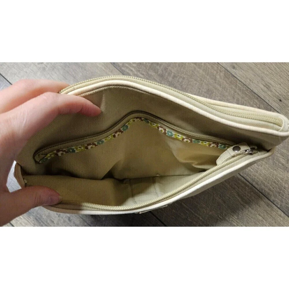 Vera Bradley Dockside Cosmetic Makeup Clutch Sand Tan